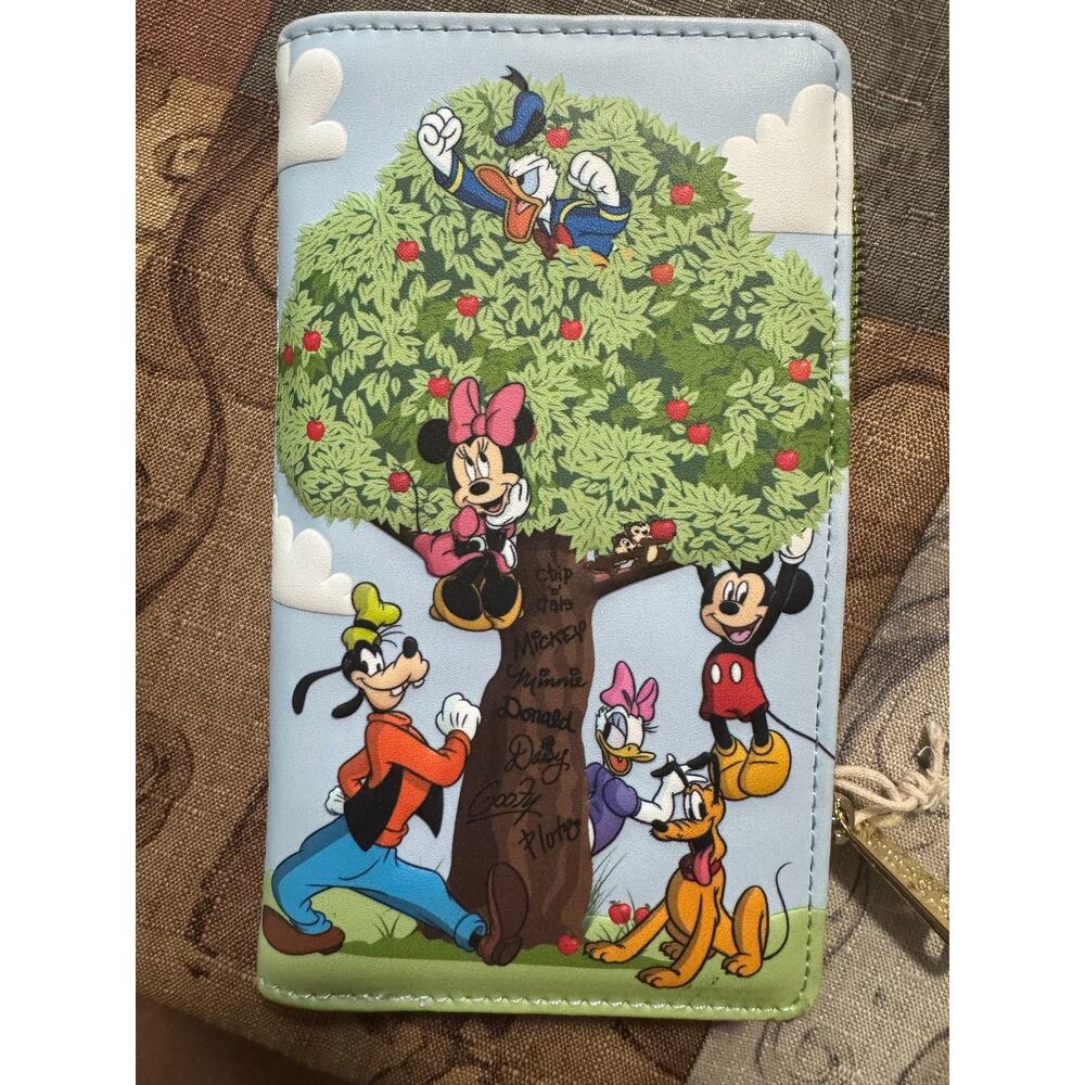 Loungefly Mickey & Friends Apple Tree wallet NWT